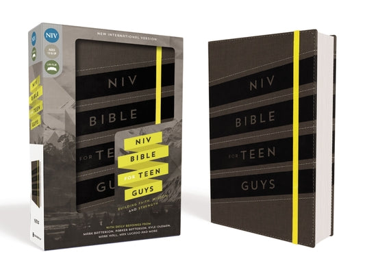 Book cover of NIV, Bible for Teen Guys, Leathersoft, Charcoal, Elastic Closure: Building Faith, Wisdom and Strength by Zondervan