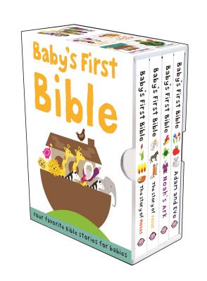 Book cover of Baby's First Bible Boxed Set: The Story of Moses, the Story of Jesus, Noah's Ark, and Adam and Eve by Priddy, Roger