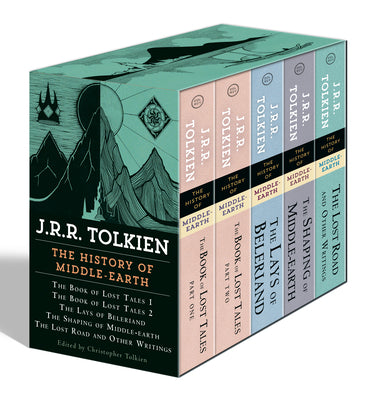 The History of Middle-Earth 5-Book Boxed Set: The Book of Lost Tales 1, the Book of Lost Tales 2, the Lays of Beleriand, the Shaping of Middle-Earth, by J. R. R. Tolkien book cover