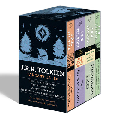 Tolkien Fantasy Tales Box Set (the Tolkien Reader, the Silmarillion, Unfinished Tales, Sir Gawain and the Green Knight): Essays, Epics, and Translatio by J. R. R. Tolkien book cover