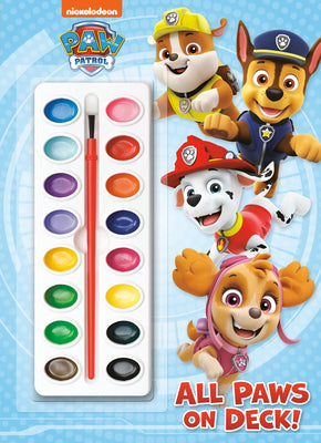 All Paws on Deck! (Paw Patrol): Activity Book with Paintbrush and 16 Watercolors [With Paint Brush and Paint] by Golden Books book cover