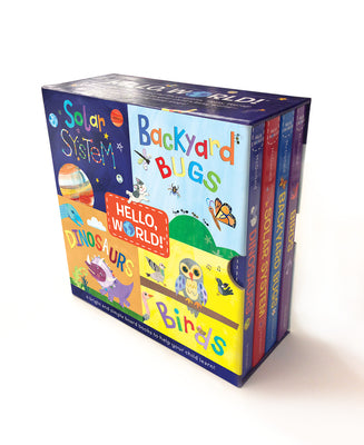Hello, World! Boxed Set: Solar System; Dinosaurs; Backyard Birds; Bugs by Jill McDonald book cover