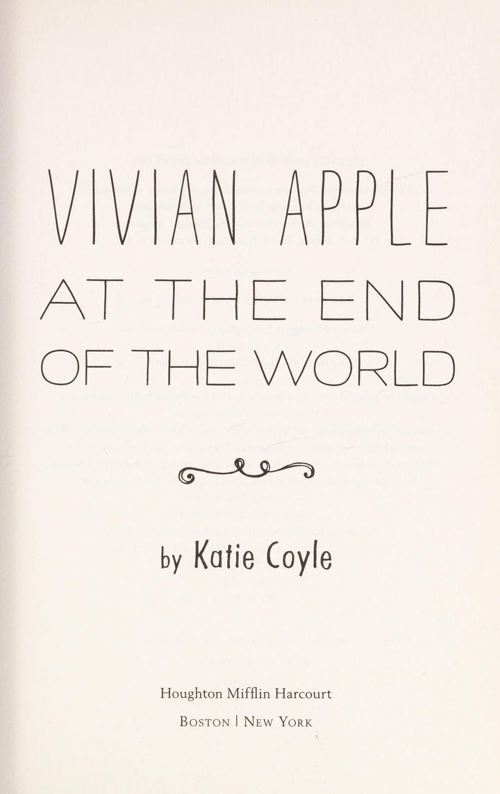 Book cover of Vivian Apple at the End of the World by Coyle, Katie