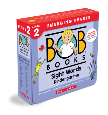 Book cover of Bob Books - Sight Words Kindergarten Box Set of 10 Paperbacks Decodable Phonics Books, Ages 4 and Up, Kindergarten, Flashcards (Stage 2: Emerging Read by Kertell, Lynn Maslen