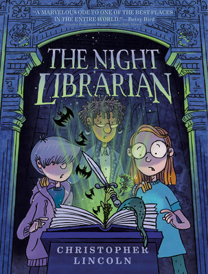 Book cover of The Night Librarian: A Graphic Novel by Lincoln, Christopher