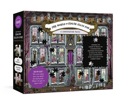 Book cover of The World of Edgar Allan Poe: A Conversation Puzzle: 500-Piece Puzzle: A Jigsaw Puzzle for Adults by Oakley, Jacqui