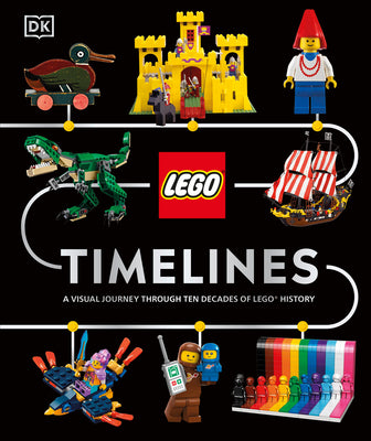 Lego Timelines: A Visual Journey Through Ten Decades of Lego History by Simon Hugo book cover