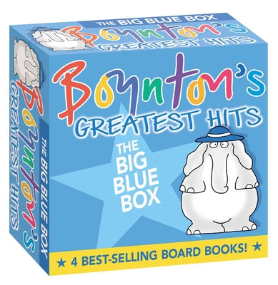 Book cover of Boynton's Greatest Hits the Big Blue Box (Boxed Set): Moo, Baa, La La La!; A to Z; Doggies; Blue Hat, Green Hat by Boynton, Sandra