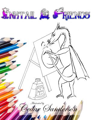 Book cover of Inktail & Friends: A Coloring Book by Sanderson, Cedar