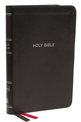 Book cover of NKJV, Thinline Bible, Compact, Imitation Leather, Black, Red Letter Edition by Thomas Nelson