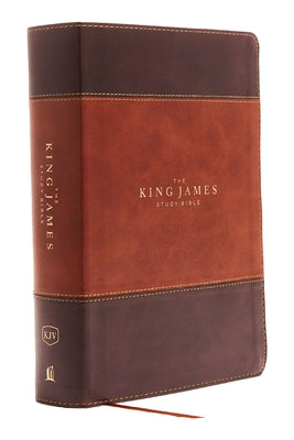 Book cover of The King James Study Bible, Imitation Leather, Brown, Full-Color Edition by Thomas Nelson