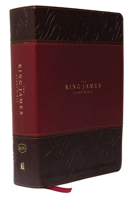 Book cover of The King James Study Bible, Imitation Leather, Burgundy, Indexed, Full-Color Edition by Thomas Nelson