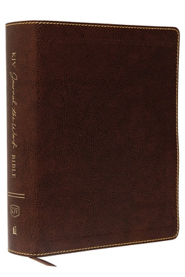 Book cover of KJV, Journal the Word Bible, Large Print, Bonded Leather, Brown, Red Letter Edition: Reflect, Journal, or Create Art Next to Your Favorite Verses by Thomas Nelson
