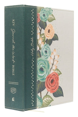 Book cover of KJV, Journal the Word Bible, Large Print, Green Floral Cloth, Red Letter Edition: Reflect, Journal, or Create Art Next to Your Favorite Verses by Thomas Nelson