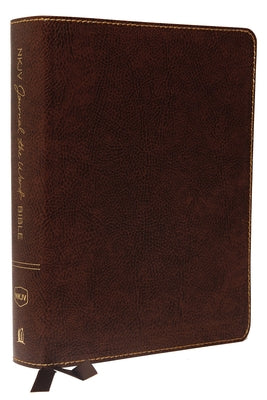 Book cover of NKJV, Journal the Word Bible, Large Print, Bonded Leather, Brown, Red Letter Edition: Reflect, Journal, or Create Art Next to Your Favorite Verses by Thomas Nelson