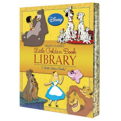 Disney Classics Little Golden Book Library (Disney Classic): Lady and the Tramp; 101 Dalmatians; The Lion King; Alice in Wonderland; The Jungle Book by Various book cover