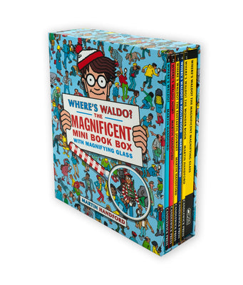 Book cover of Where's Waldo? the Magnificent Mini Boxed Set: (A Compact, Travel-Sized Box Set of 5 Hidden Object Activity Books, Packed with Search & Find Puzzle Ad by Handford, Martin