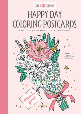 Happy Day Coloring Postcards: 20 All-Occasion Cards to Color, Sign, and Send book cover