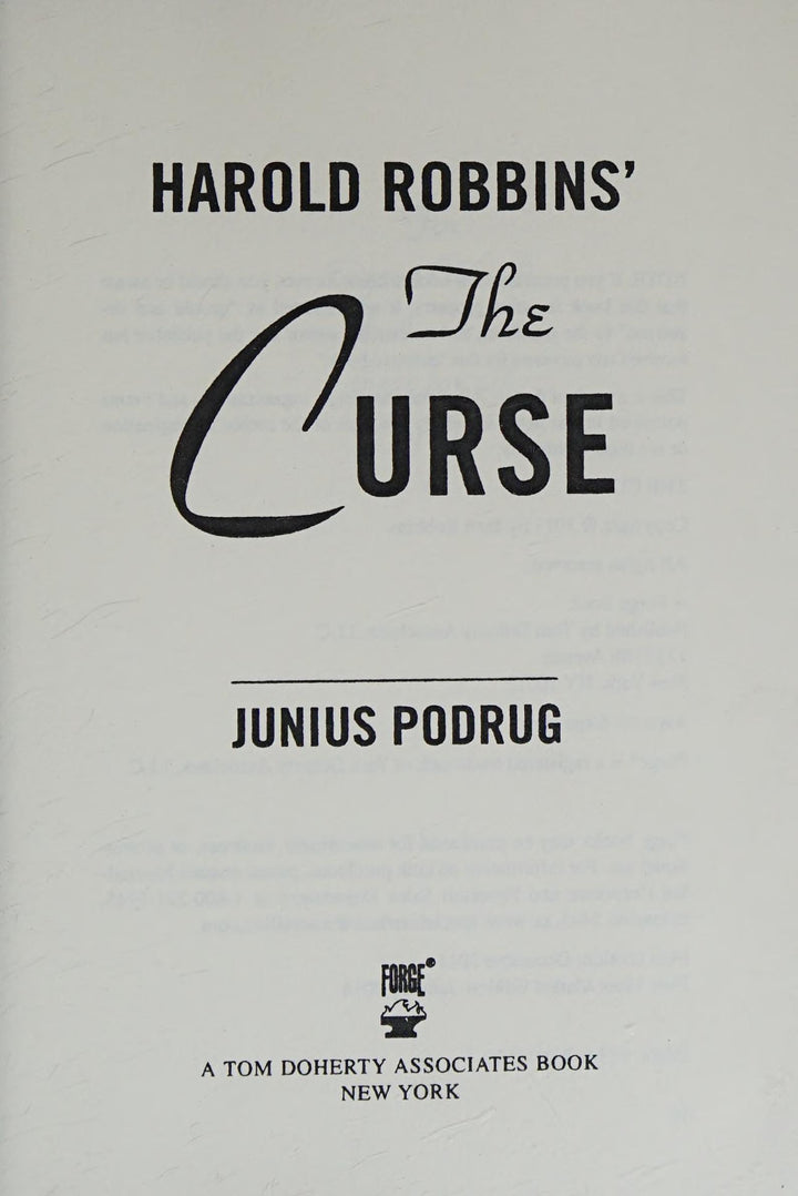 Book cover of The Curse by Robbins, Harold