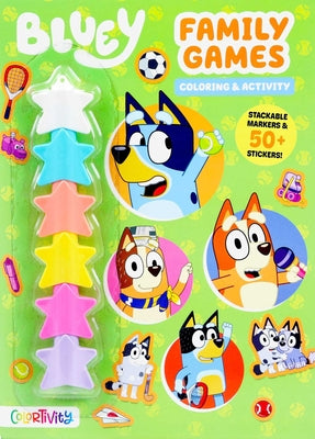Bluey: Family Games: Coloring & Activity with Stackable Markers by Editors of Studio Fun International book cover
