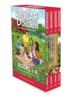 The Boxcar Children Mysteries Boxed Set 1-4: The Boxcar Children; Surprise Island; The Yellow House; Mystery Ranch by Warner, Gertrude Chandler book cover