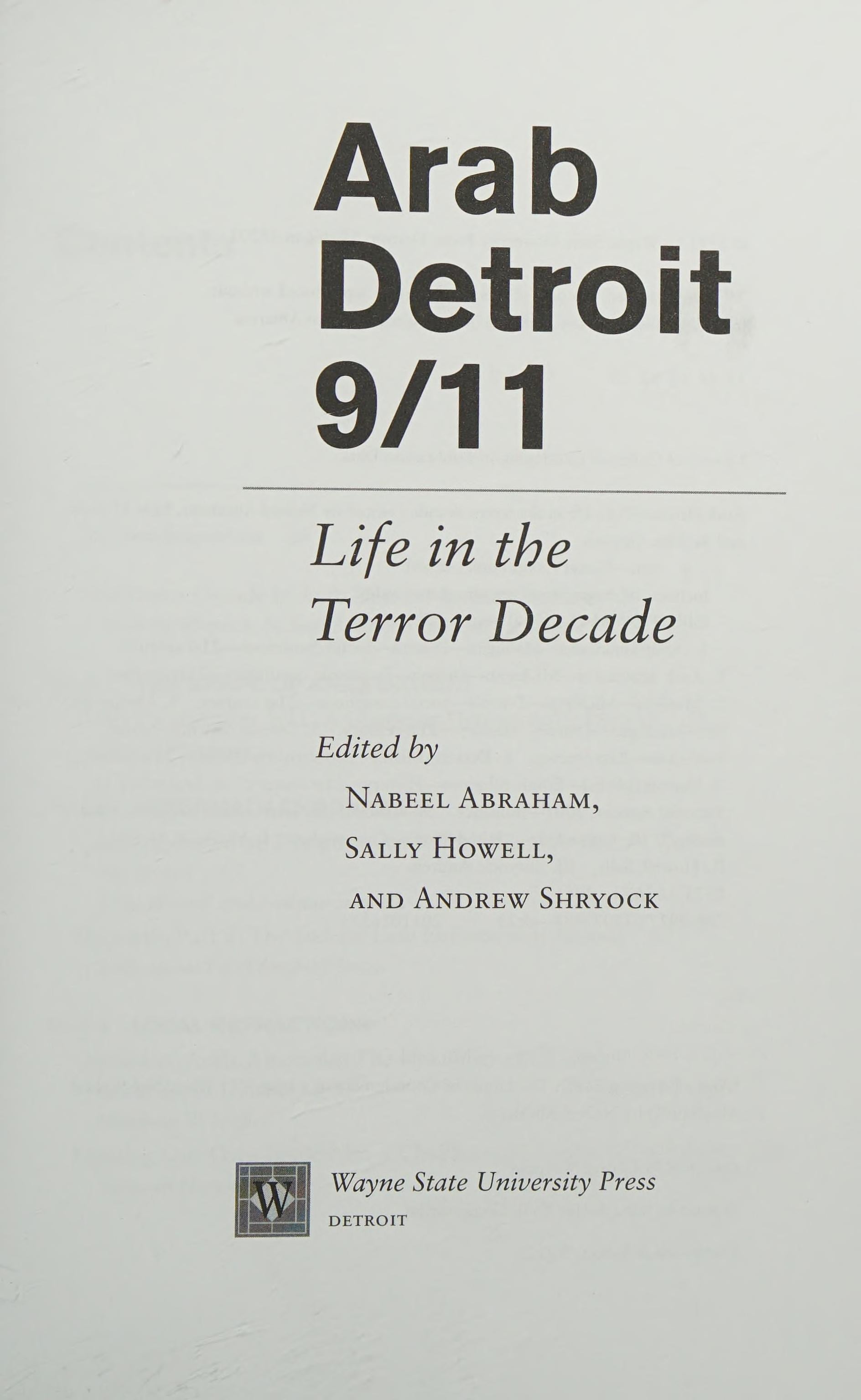 Book cover of Arab Detroit 9/11: Life in the Terror Decade by Abraham, Nabeel