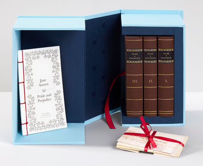 Book cover of Pride and Prejudice (British Library Deluxe Facsimile Edition): A Novel. in Three Volumes. by Austen, Jane