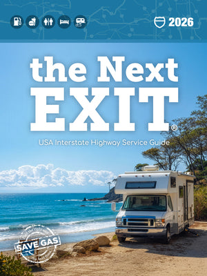 Book cover of The Next Exit 2026: USA Interstate Highway Service Guide by Watson, William