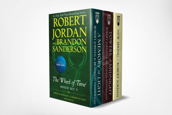 Wheel of Time Premium Boxed Set V: Book 13: Towers of Midnight, Book 14: A Memory of Light, Prequel: New Spring by Jordan, Robert book cover