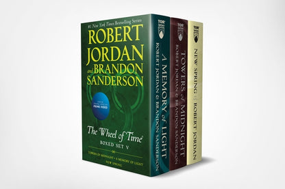 Wheel of Time Premium Boxed Set V: Book 13: Towers of Midnight, Book 14: A Memory of Light, Prequel: New Spring by Jordan, Robert book cover