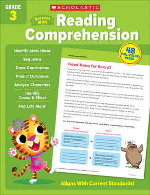Scholastic Success with Reading Comprehension Grade 3 Workbook by Scholastic Teaching Resources book cover