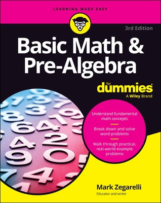 Basic Math & Pre-Algebra for Dummies by Zegarelli, Mark book cover