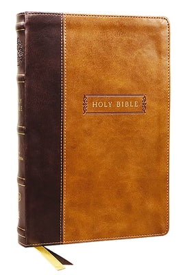 KJV Holy Bible with Apocrypha and 73,000 Center-Column Cross References, Brown Leathersoft, Red Letter, Comfort Print: King James Version by Thomas Nelson book cover