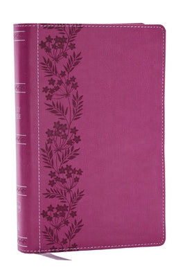 NKJV Personal Size Large Print Bible with 43,000 Cross References, Pink Leathersoft, Red Letter, Comfort Print by Thomas Nelson book cover