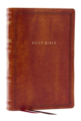 RSV Personal Size Bible with Cross References, Brown Leathersoft, Thumb Indexed, (Sovereign Collection) by Thomas Nelson book cover
