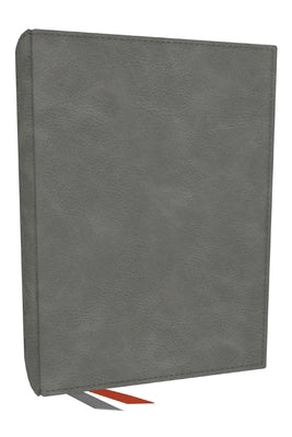 Nkjv, Journal the Word Bible: Reflect, Journal or Create Art Next to Your Favorite Verses (Gray Leathersoft, Red Letter, Comfort Print) by Thomas Nelson book cover