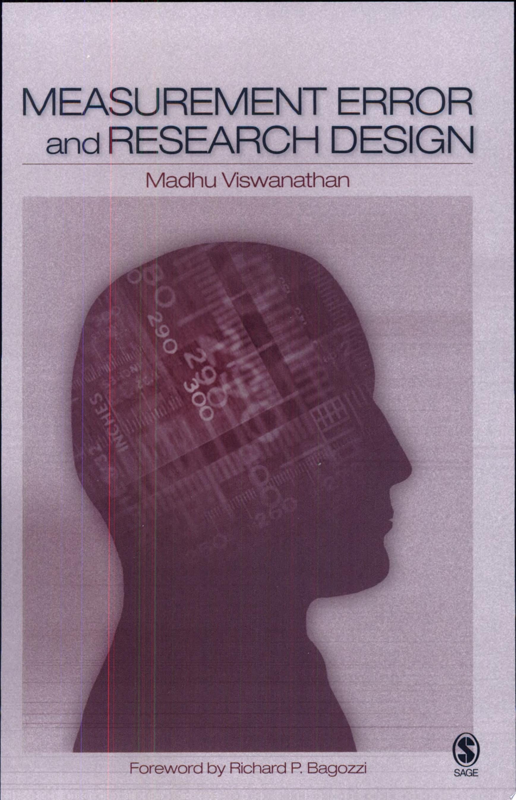 Book cover of Measurement Error and Research Design by Viswanathan, Madhubalan