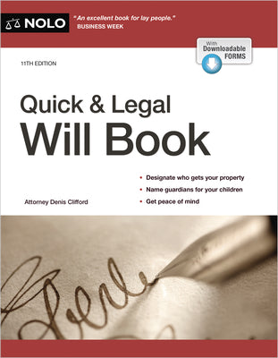 Book cover of Quick & Legal Will Book by Clifford, Denis
