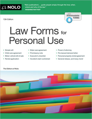Book cover of Law Forms for Personal Use by Nolo the Editors, The Editors of Nolo