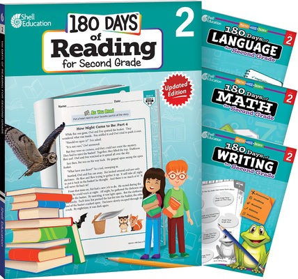 180 Days(r) Reading, Math, Writing, & Language for Grade 2: 4-Book Set: Practice, Assess, Diagnose by Multiple Authors book cover