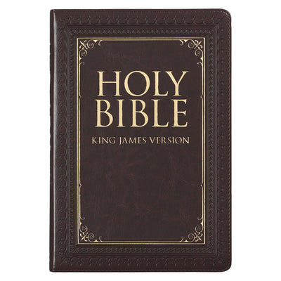 KJV Large Print Thumb Index Edition: Brown by Christian Art Gifts book cover