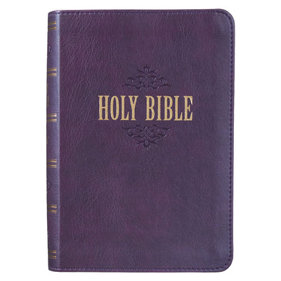 KJV Compact Large Print Lux-Leather Purple by Christian Art Gifts book cover