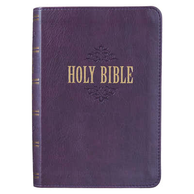 KJV Compact Large Print Lux-Leather Purple by Christian Art Gifts book cover