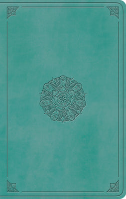 Book cover of ESV Large Print Value Thinline Bible (Trutone, Turquoise, Emblem Design) by Esv Bibles