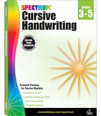 Book cover of Spectrum Cursive Handwriting, Grades 3 - 5: Volume 108 by Spectrum