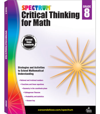 Spectrum Critical Thinking for Math, Grade 8: Volume 50 by Spectrum book cover