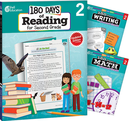 180 Days(r) Reading, Writing and Math for Grade 2: 3-Book Set: Practice, Assess, Diagnose by Multiple Authors book cover