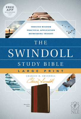 Book cover of The Swindoll Study Bible NLT, Large Print by New Living Translation