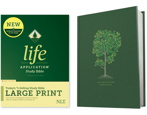 Book cover of NLT Life Application Study Bible, Third Edition, Large Print (Red Letter, Hardcover) by New Living Translation