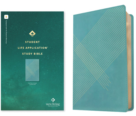 Book cover of NLT Student Life Application Study Bible, Filament Enabled (Leatherlike, Teal Blue Striped, Red Letter) by New Living Translation